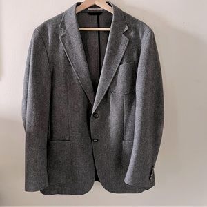 ZEGNA, Gray, unlined Wool Blazer size 44 regular